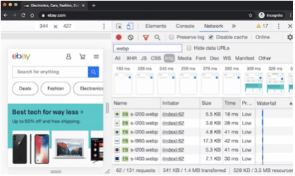 Screenshot of the images used on the eBay homepage